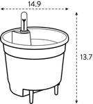 self-watering insert 15cm living noir